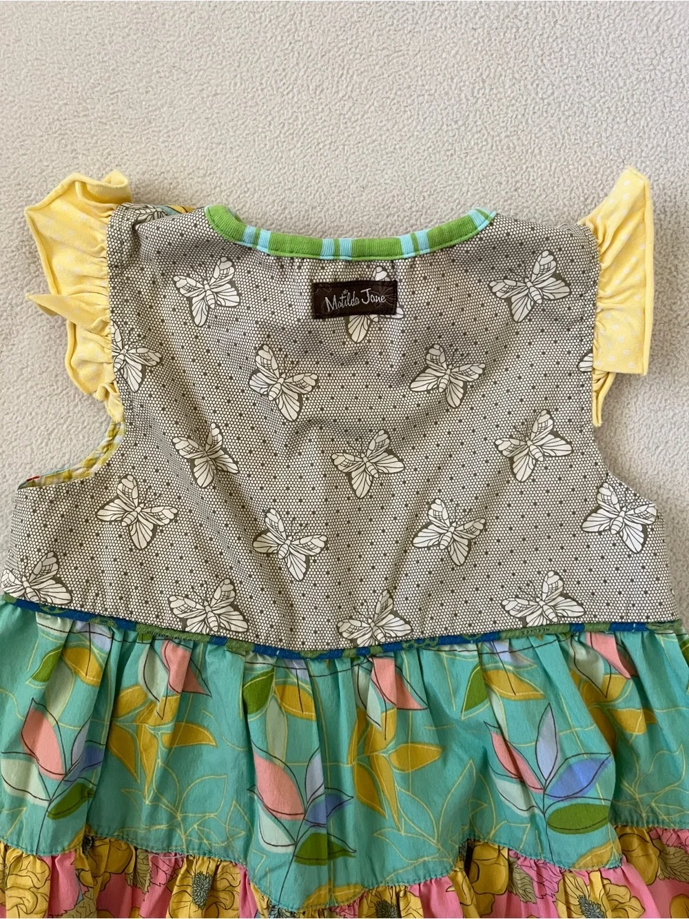 Matilda Jane Rollercoaster Tiered Colorful Patchwork Floral Ruffle Girls Dress